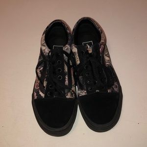 Black and floral old skool vans